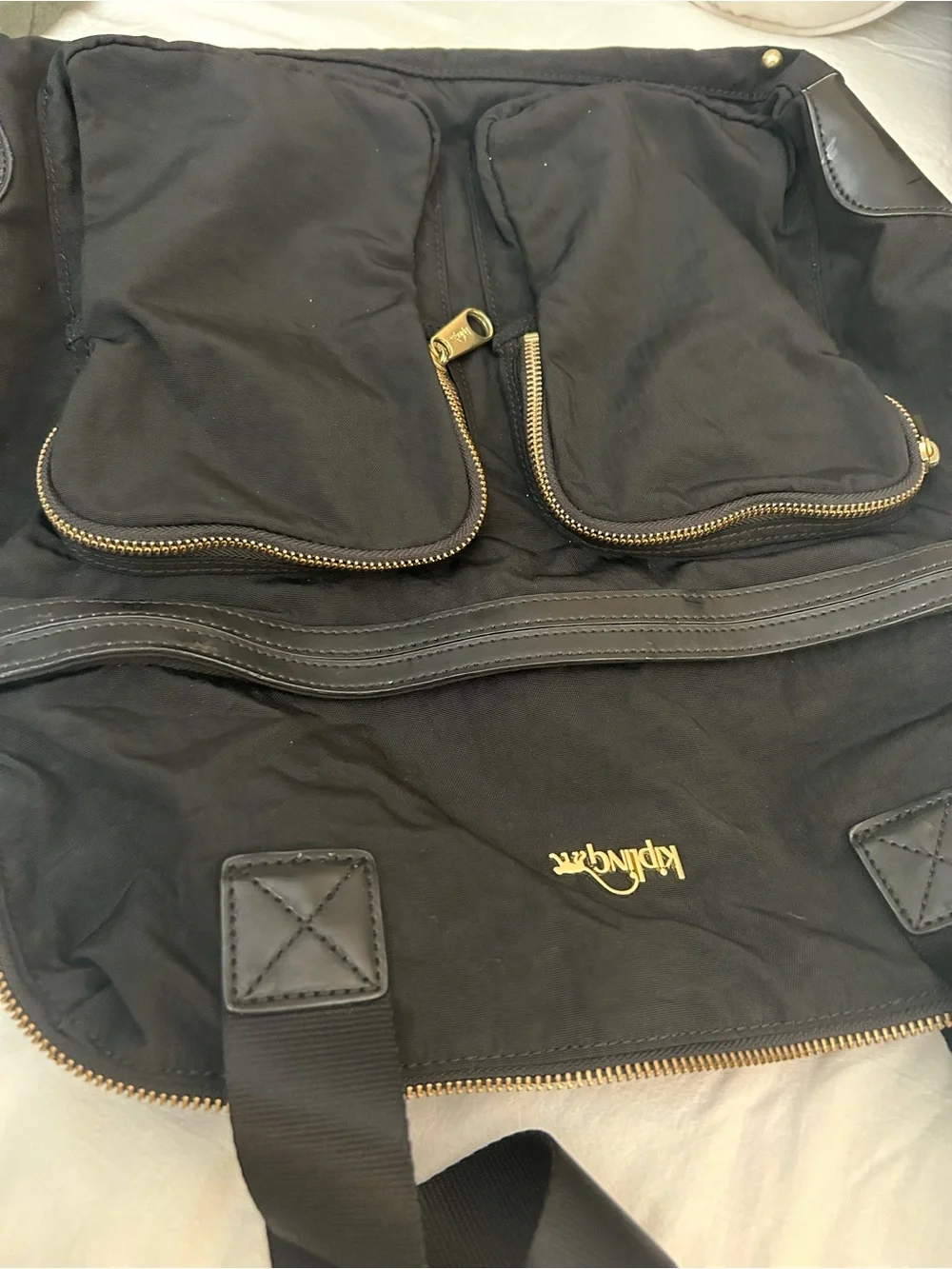Kipling Black nylon laptop tote